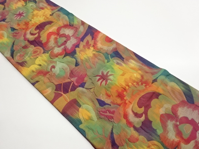 JAPANESE FUKURO OBI / MATELASSE / WOVEN FLOWERS